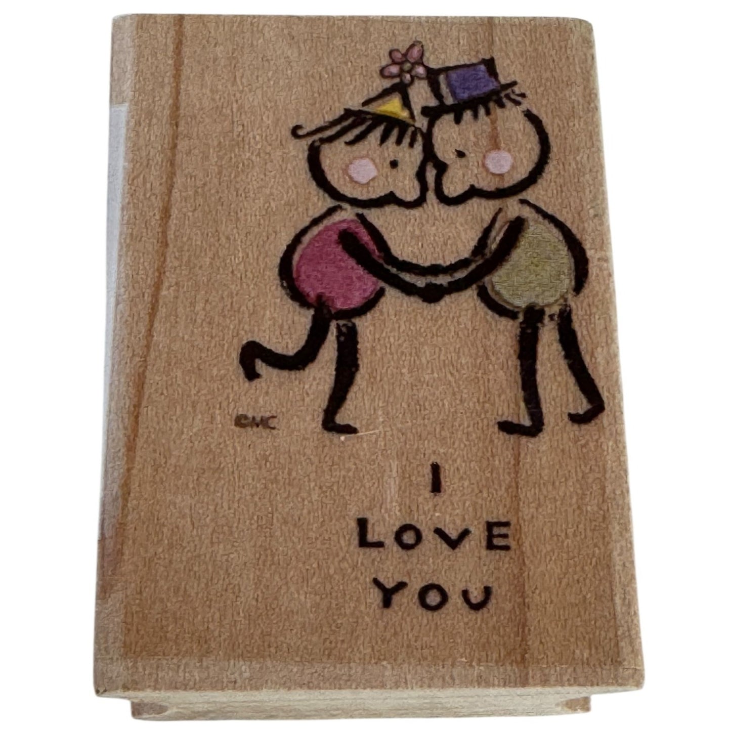 All Night Media Rubber Stamp La Dee Da I Love You Couple Cartoon Man Card Making