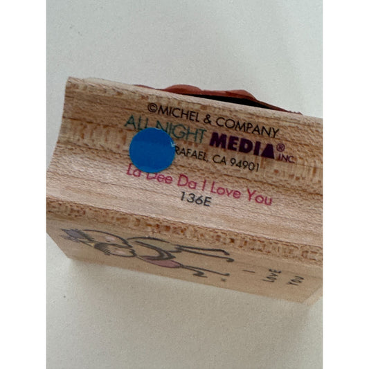 All Night Media Rubber Stamp La Dee Da I Love You Couple Cartoon Man Card Making