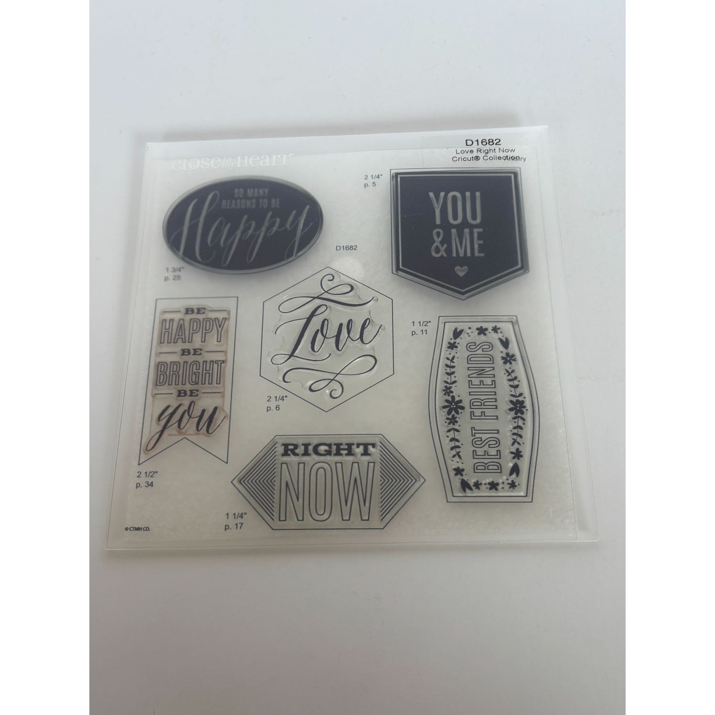 CTMH My Acrylix Acrylic Stamp Set Love Right Now Cricut Collection You and Me
