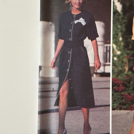 Butterick Sewing Pattern 6688 90s Minimalist Dress Blouson Bodice 1990s Uncut 6-10
