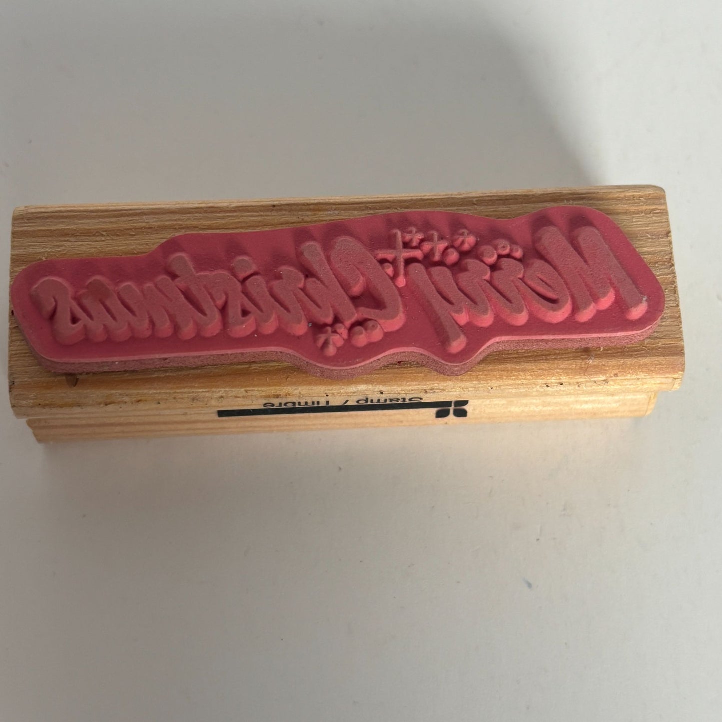 CraftSmart Rubber Stamp Merry Christmas Card Making Atomic MCM Font Starburst