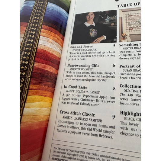 For The Love of Cross Stitch Magazine January 1992 Cat Mother Christmas Santa