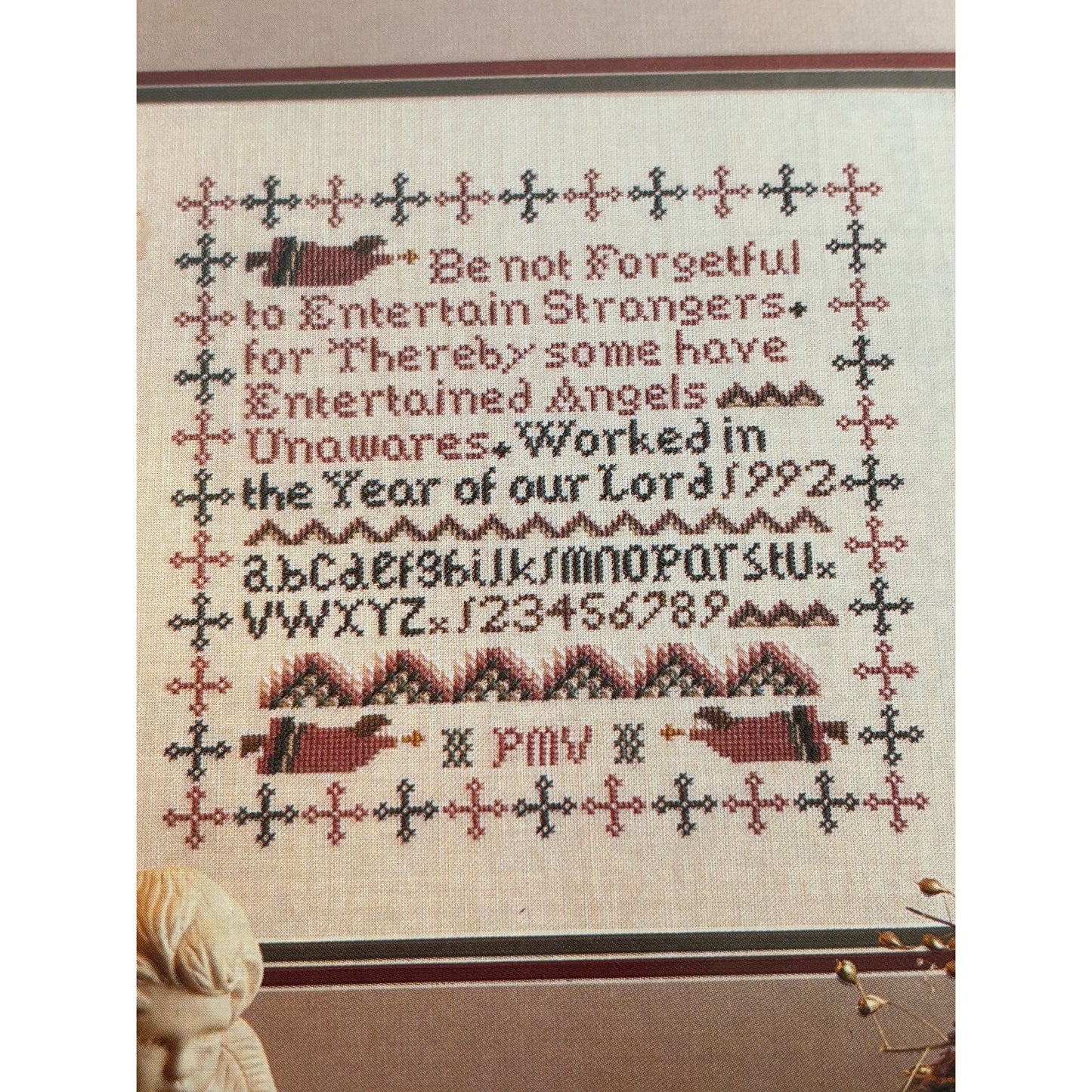 For The Love of Cross Stitch Magazine January 1992 Cat Mother Christmas Santa