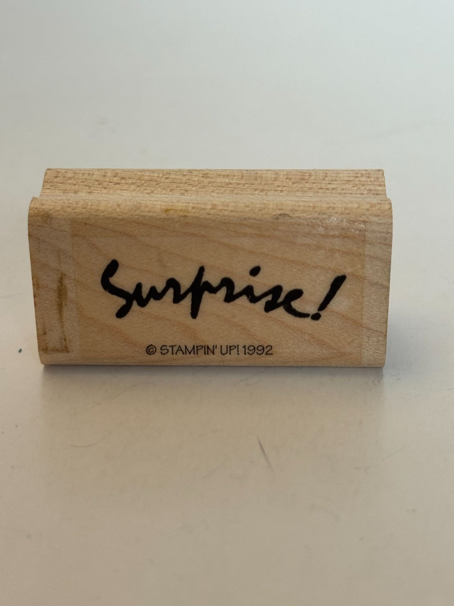 Stampin Up Rubber Stamp Surprise Party Invitation Card Making Word Sentiment