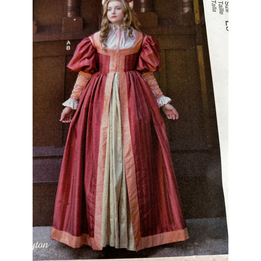 McCalls M7763 Historical Dress Sewing Pattern Colonial Costume Angela Clayton 14-22 Uncut