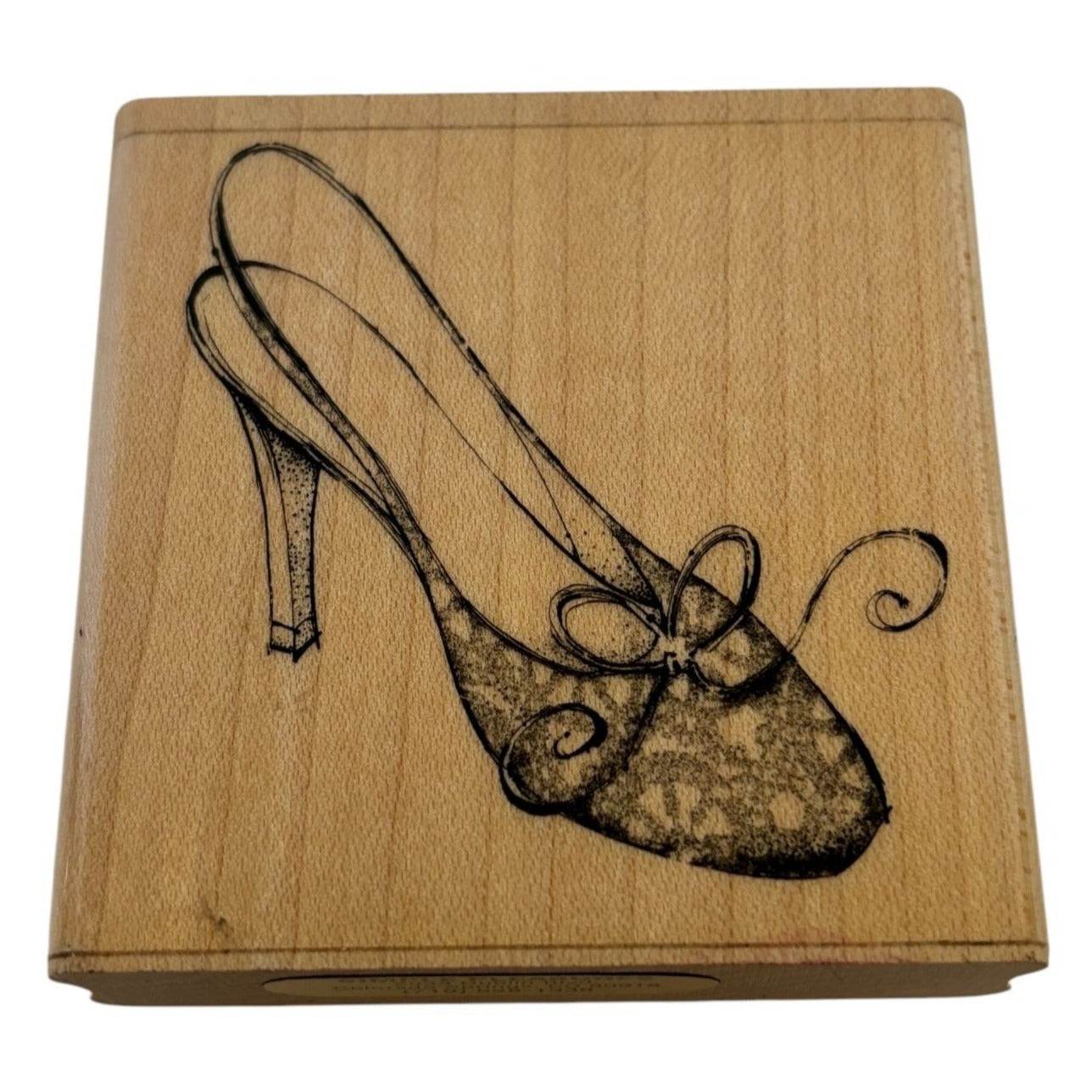 Impression Obsession Rubber Stamp Lace Slingback High Heel Shoe Fashion Lady