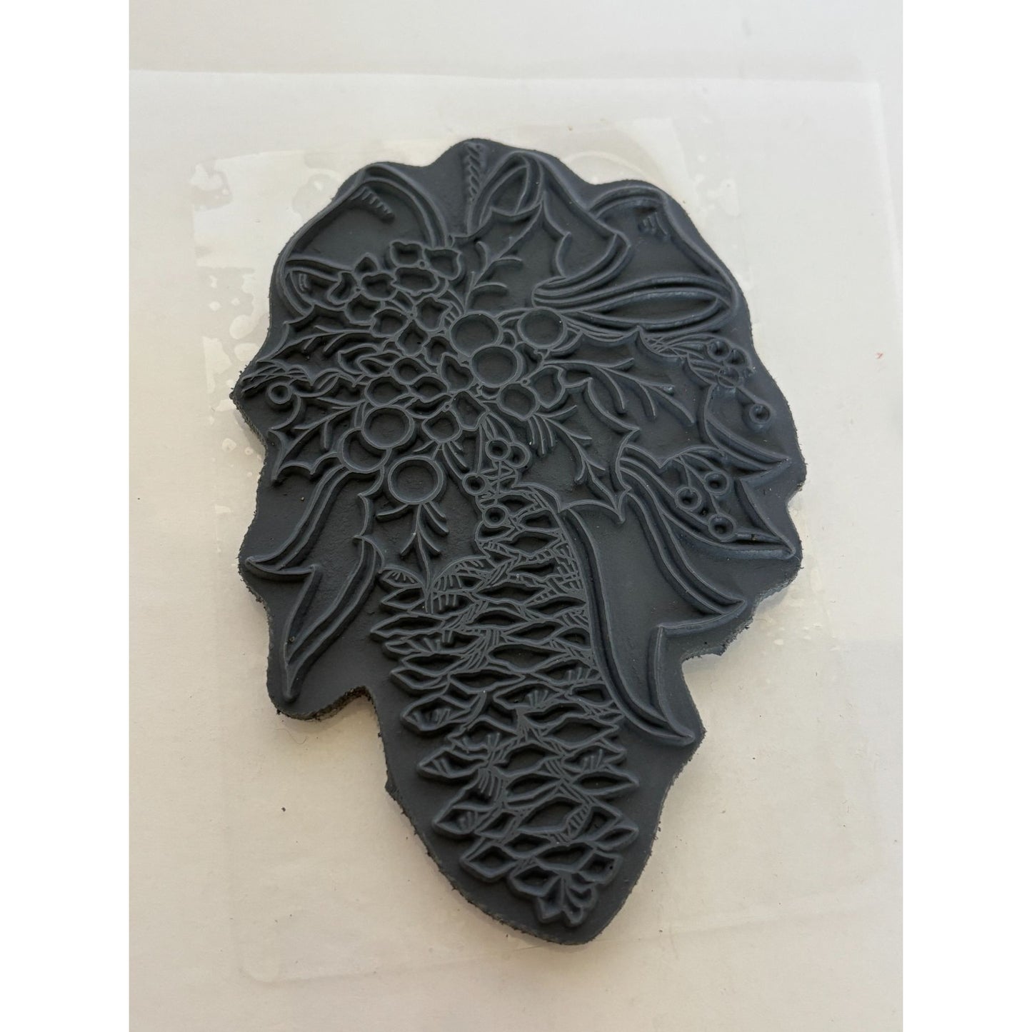 Stampendous Cling Rubber Stamp Christmas Pinecone and Holly Card Making Holidays