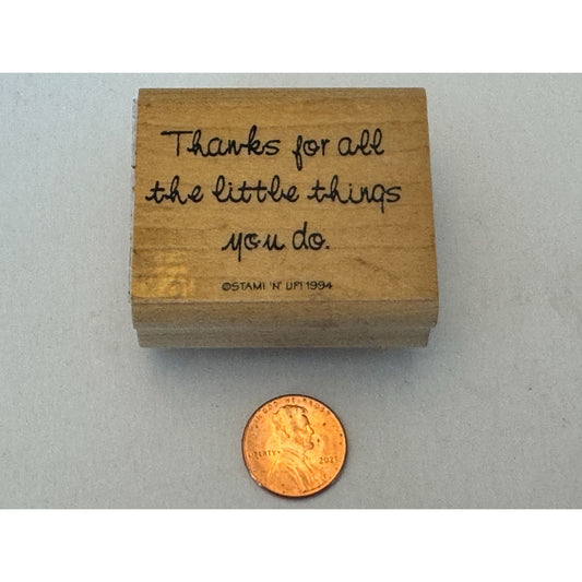 Stampin Up Rubber Stamp Thanks For All The Little Things You Do Card Making Word