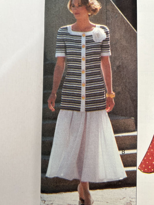 Butterick Sewing Pattern 6636 Work Outfit 1990s Skirt Career 1990s 18 20 22 UC