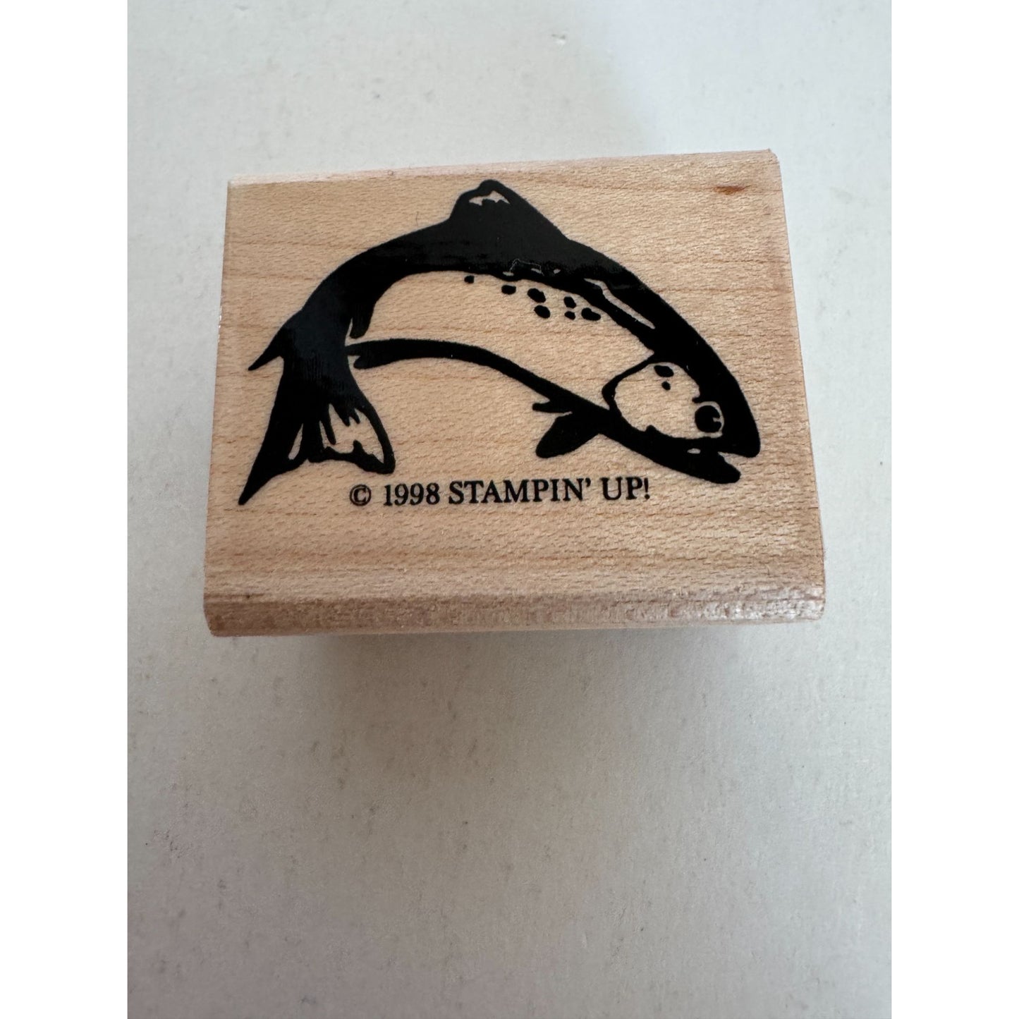 Stampin Up Rubber Stamp Set Gone Fishing Tackle Fish Hook Trout Fathers Day Dad