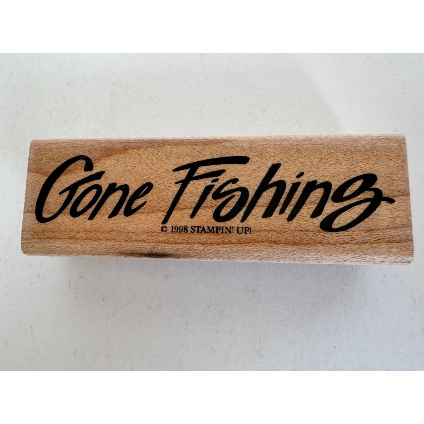 Stampin Up Rubber Stamp Set Gone Fishing Tackle Fish Hook Trout Fathers Day Dad