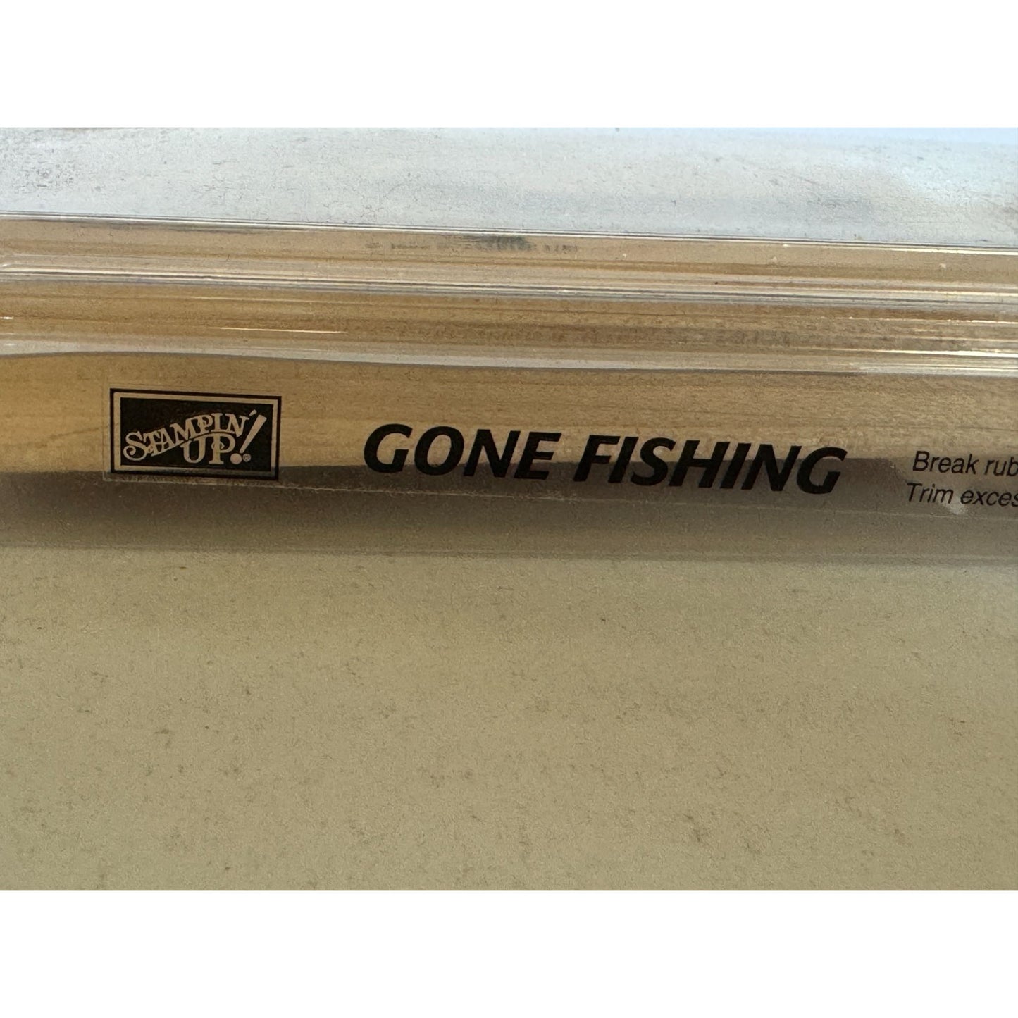 Stampin Up Rubber Stamp Set Gone Fishing Tackle Fish Hook Trout Fathers Day Dad