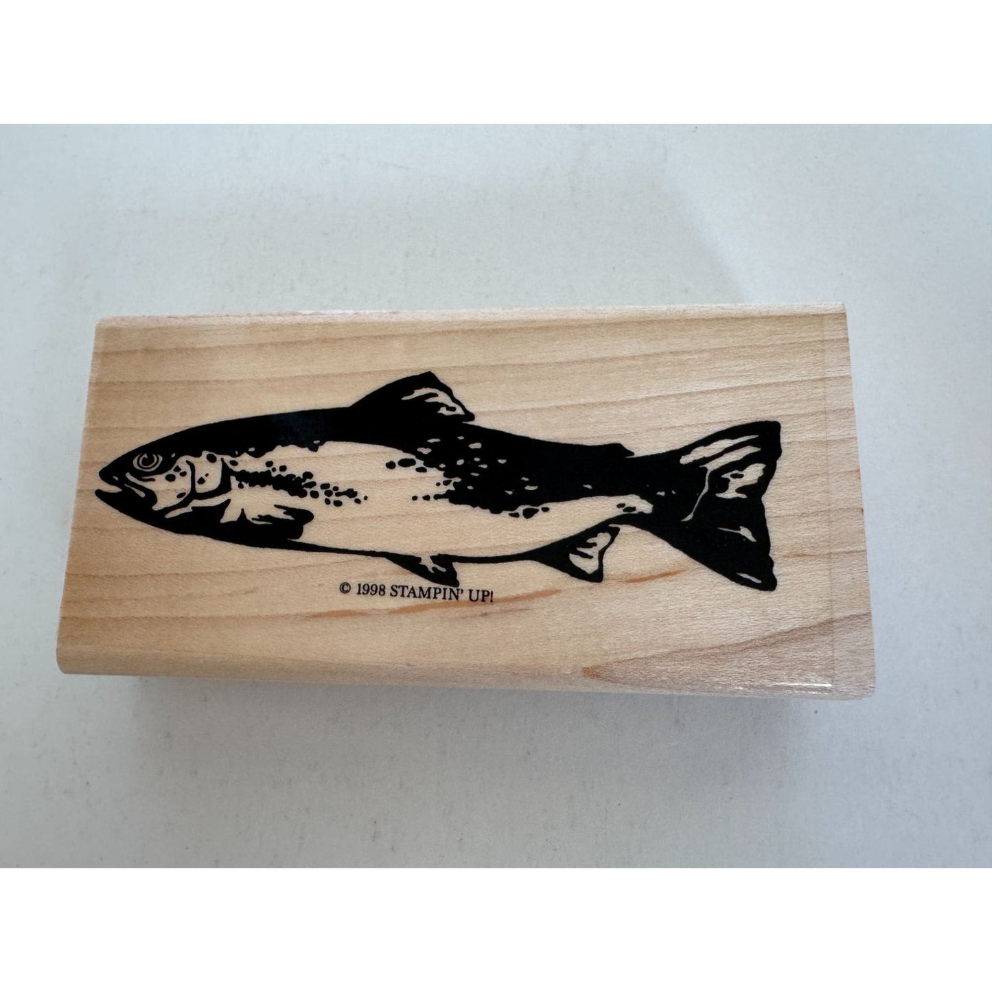 Stampin Up Rubber Stamp Set Gone Fishing Tackle Fish Hook Trout Fathers Day Dad