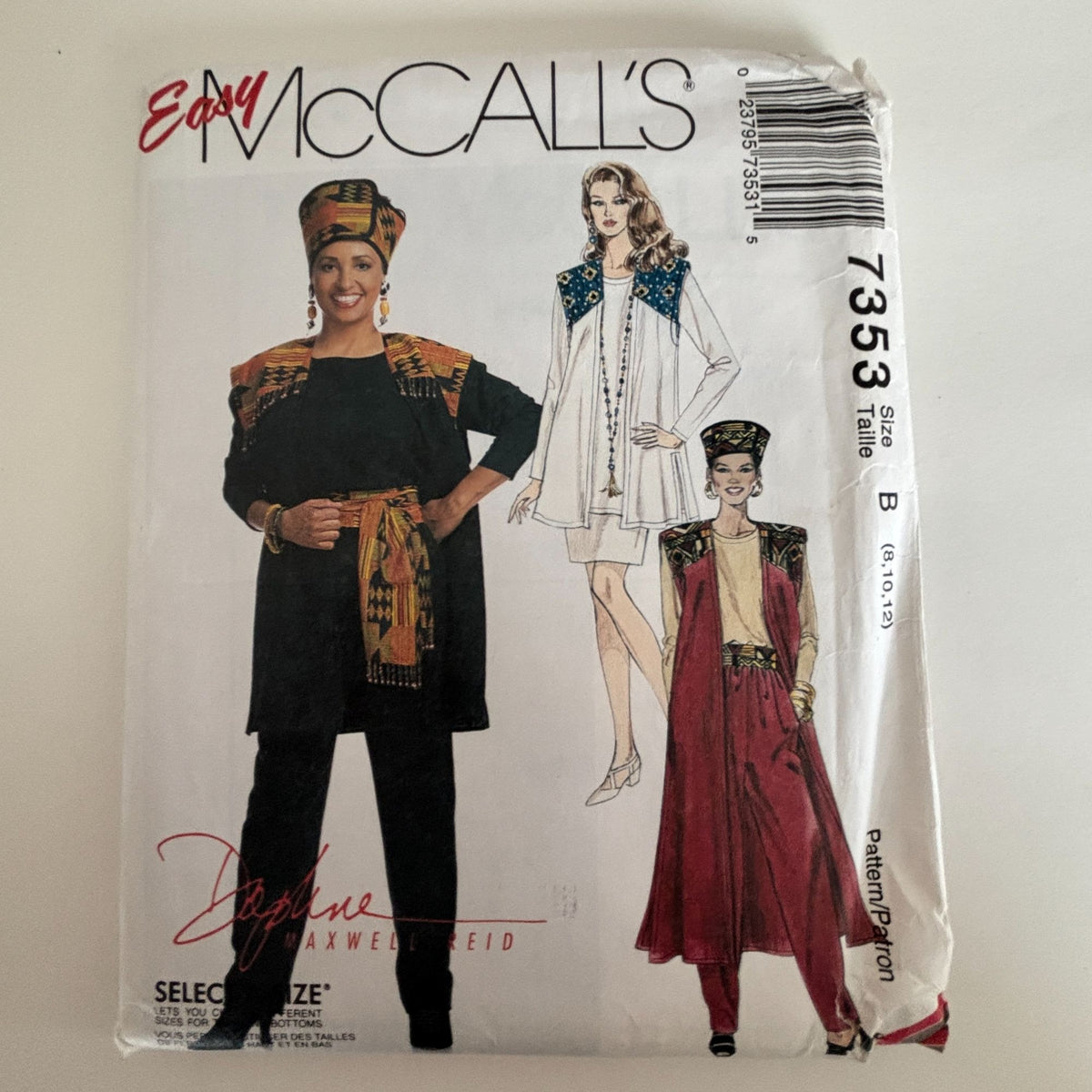 McCalls Sewing Pattern 7353 Boho Vest Top Pants Skirt Festival Outfit 8-12 Uncut 1990s