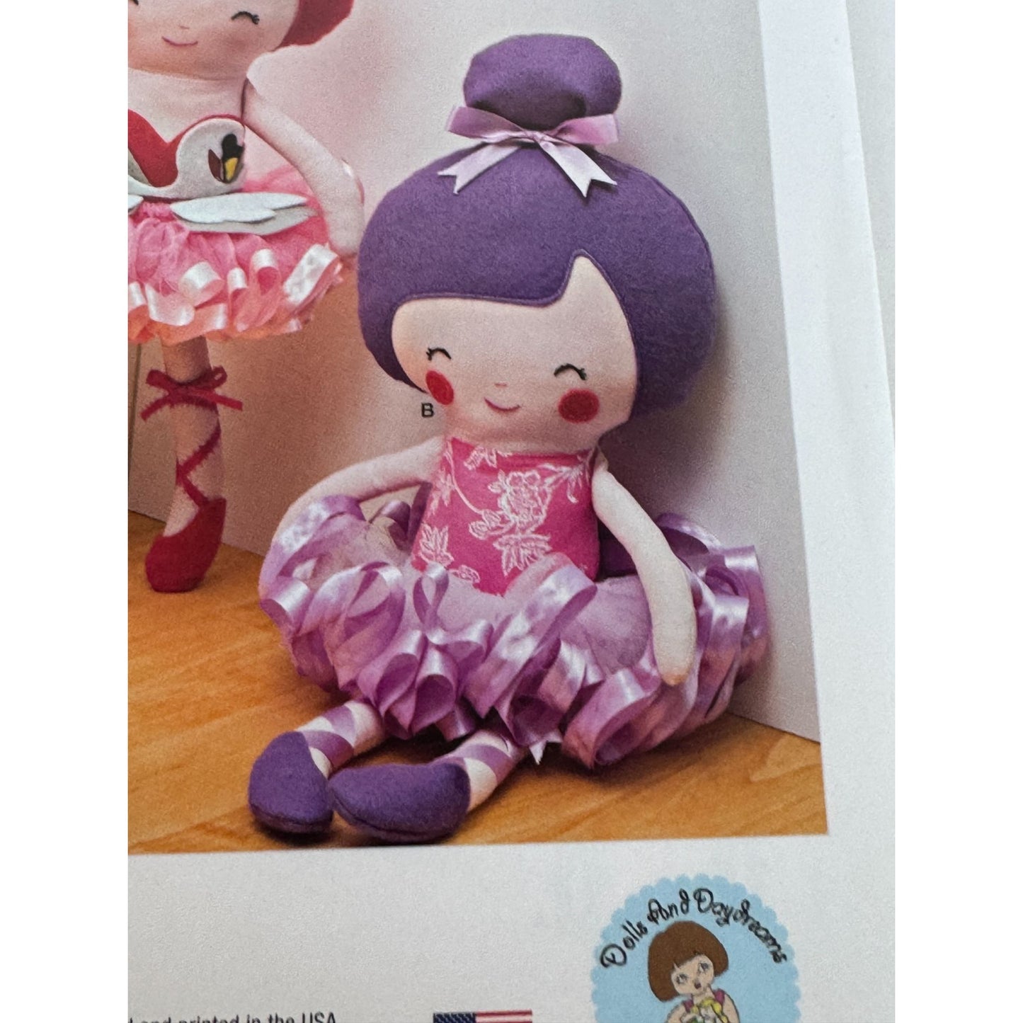 Simplicity Sewing Pattern S0632 Ballerina Dolls Plush Toys Stuffed Doll 22.5" UC