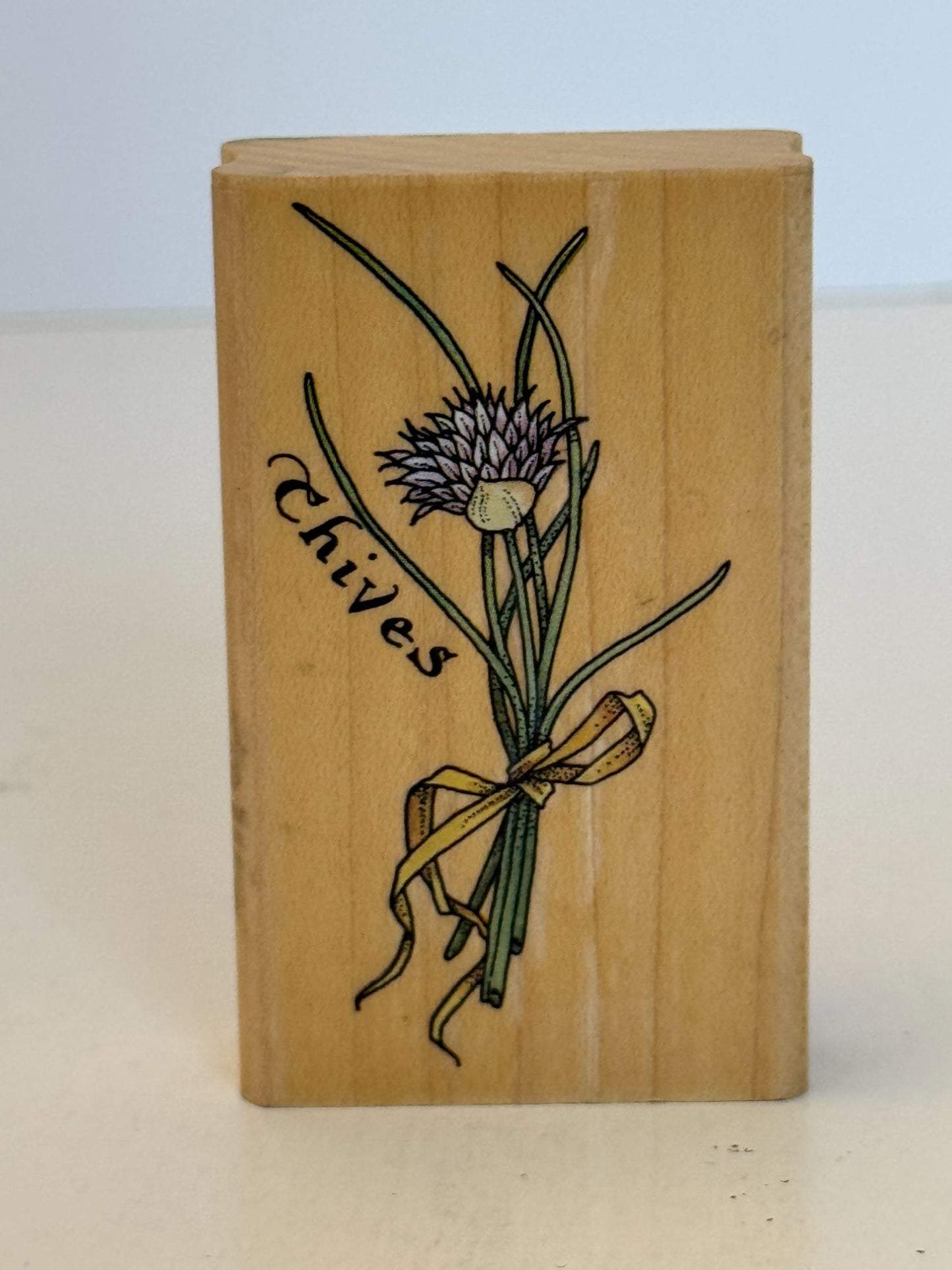 Rubber Stampede Rubber Stamp Chives Herb Garden Cooking Recipe Card Making Craft