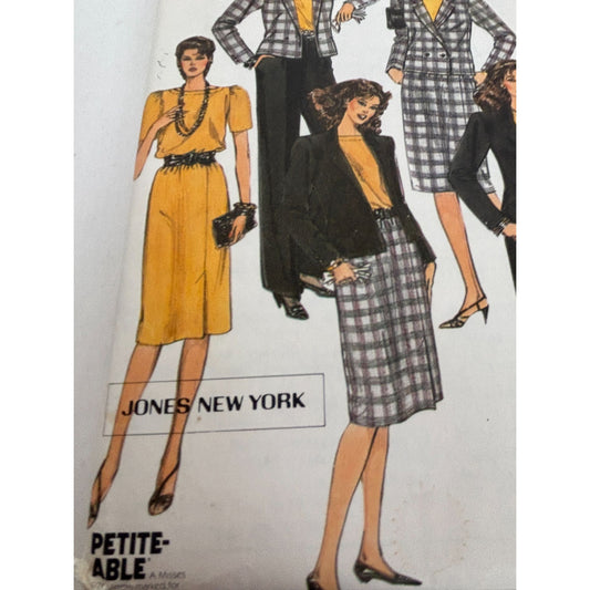 McCalls Sewing Pattern 8451 Jones New York Work Jacket Skirt Pants Dress 14 UC