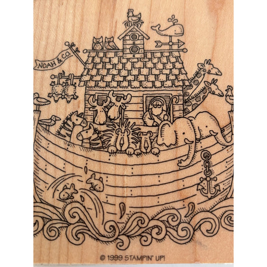 Stampin Up Rubber Stamp Noahs Ark Bible Story Christian Animals Giraffe Lions