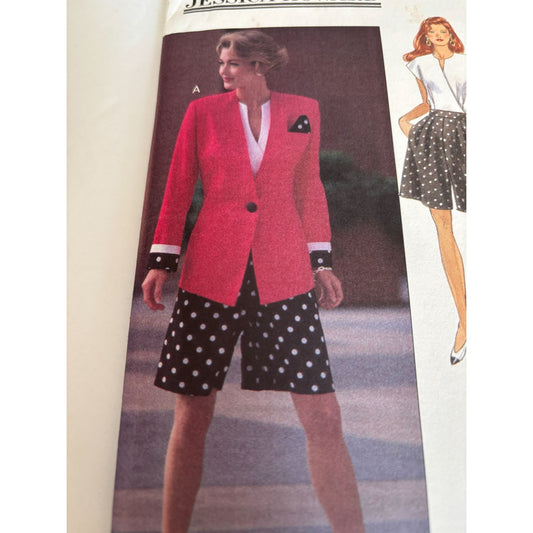 Butterick Sewing Pattern 6155 Career Suit Jacket Top Shorts Career Easy 12 14 16