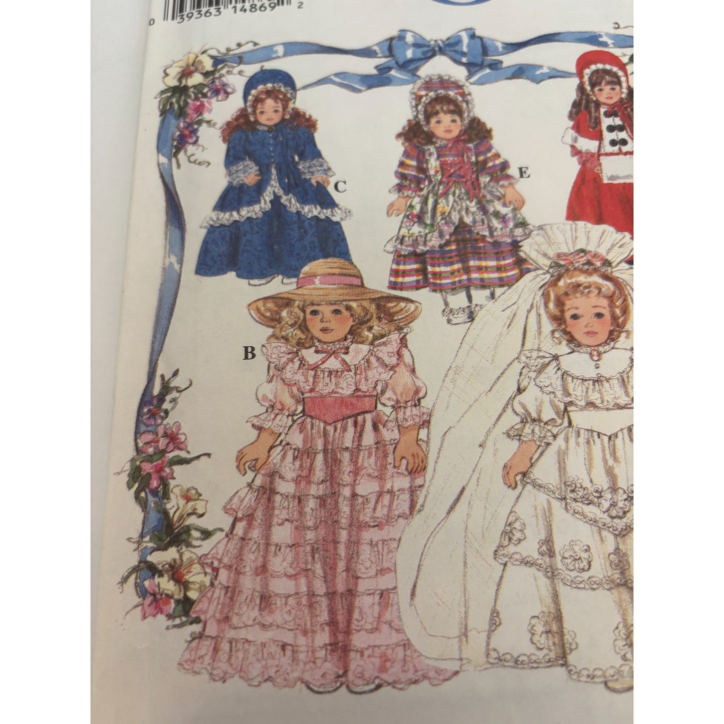 Simplicity Crafts Sewing Pattern 8766 Doll Clothes Wedding Historical Costumes
