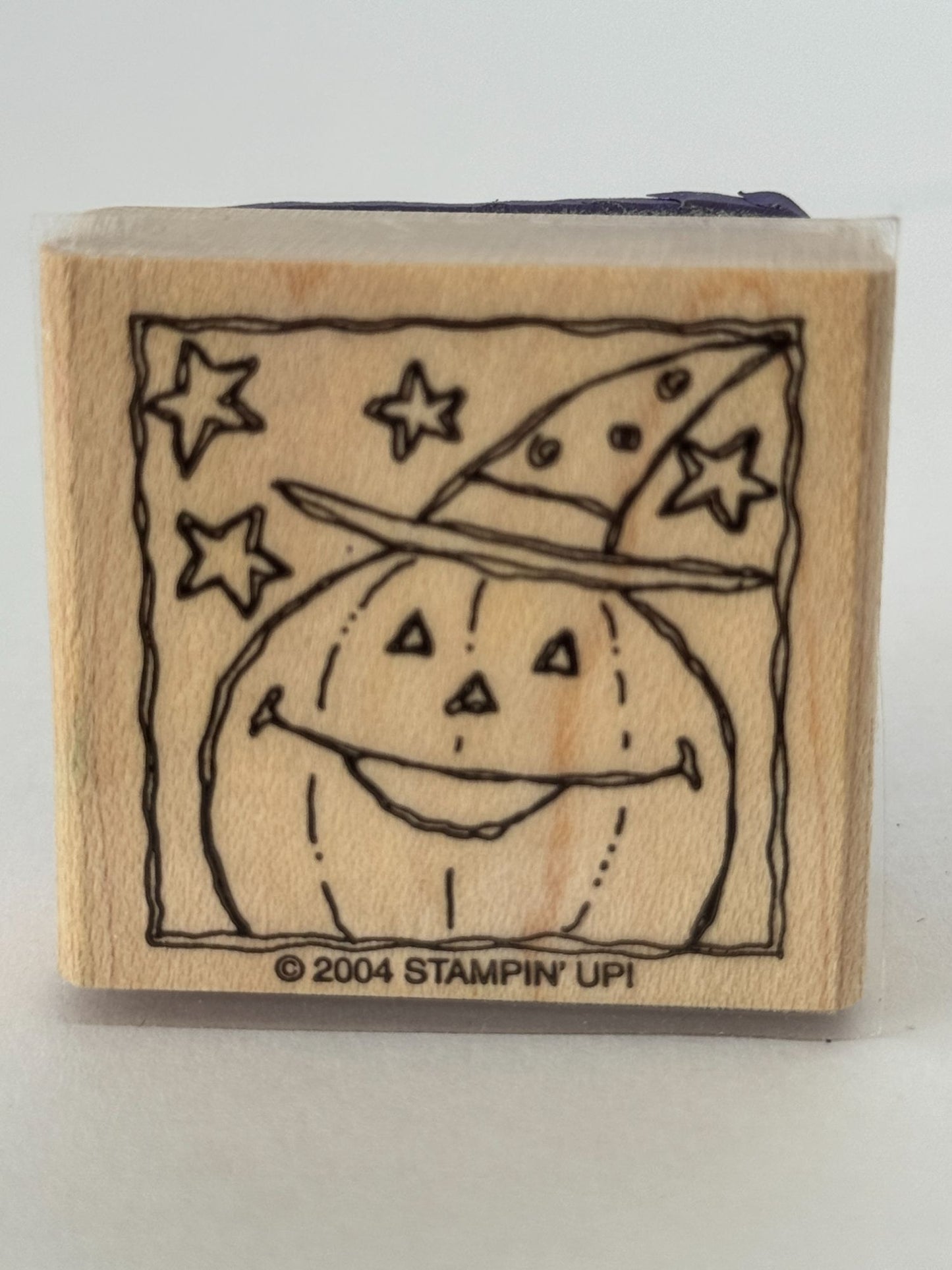 Stampin Up Rubber Stamp Pumpkin Square Halloween Card Making Jack-O-Lantern Star