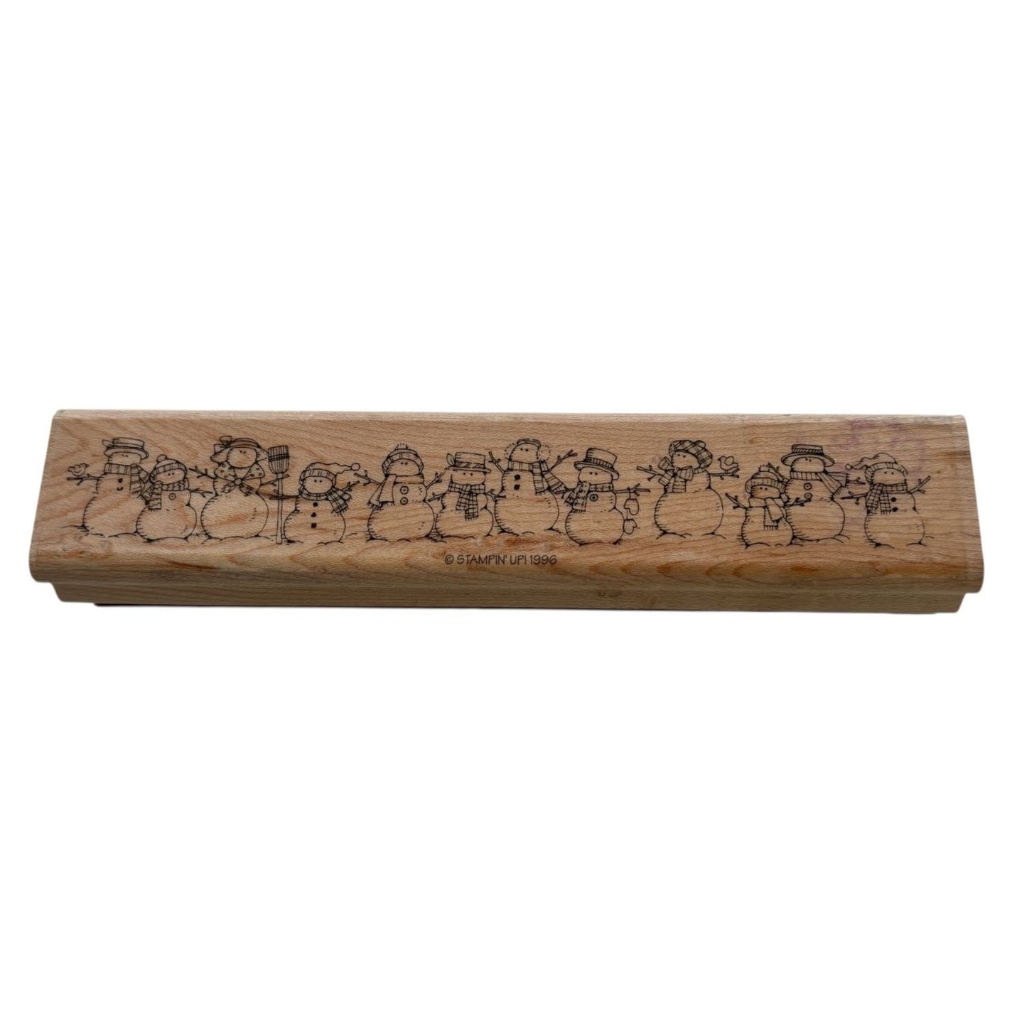 Stampin Up Rubber Stamp Snowman Line Row Edge Border Christmas Card Making Snow