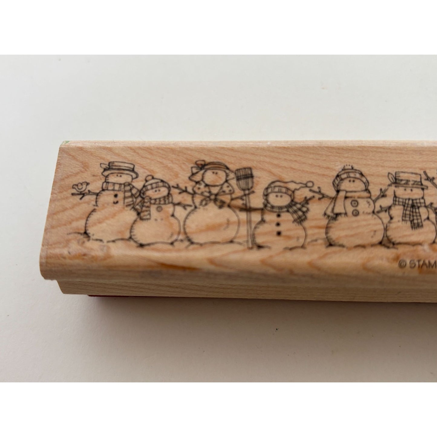 Stampin Up Rubber Stamp Snowman Line Row Edge Border Christmas Card Making Snow
