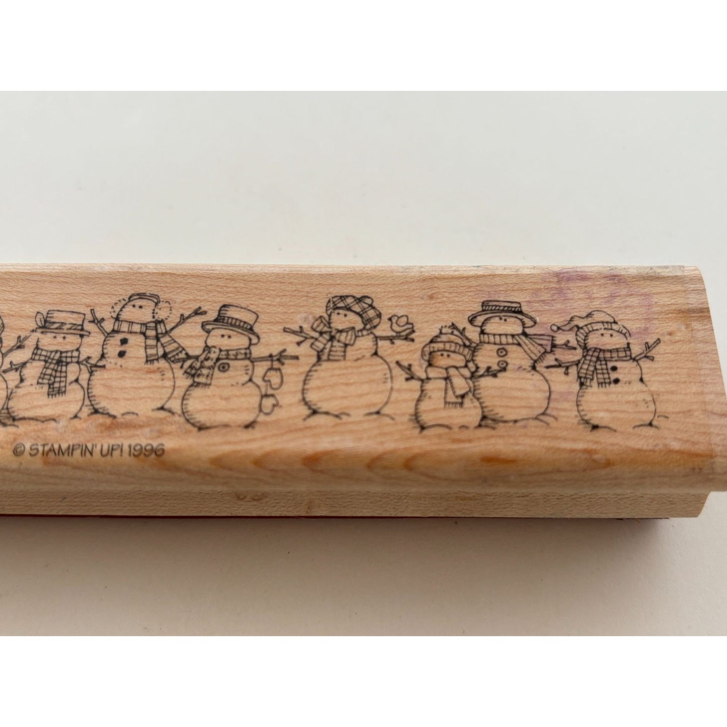 Stampin Up Rubber Stamp Snowman Line Row Edge Border Christmas Card Making Snow