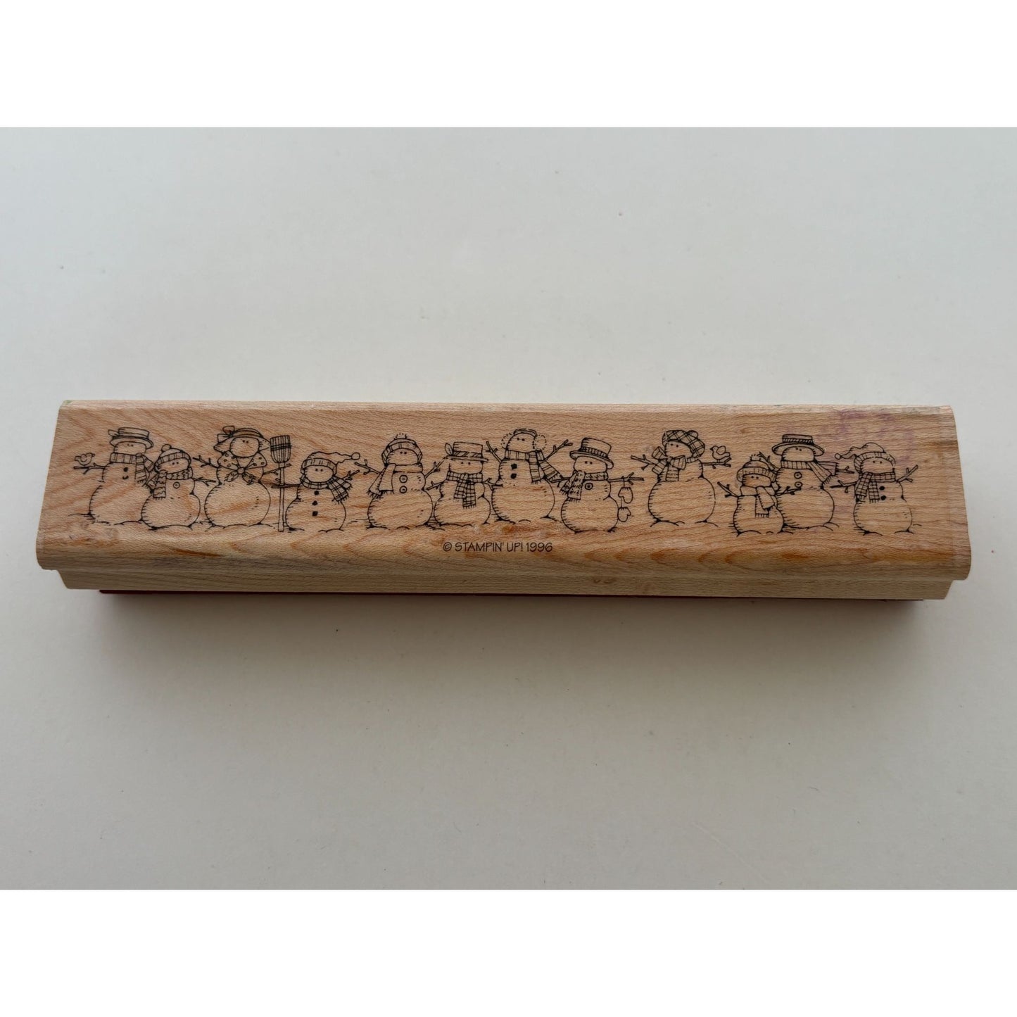 Stampin Up Rubber Stamp Snowman Line Row Edge Border Christmas Card Making Snow