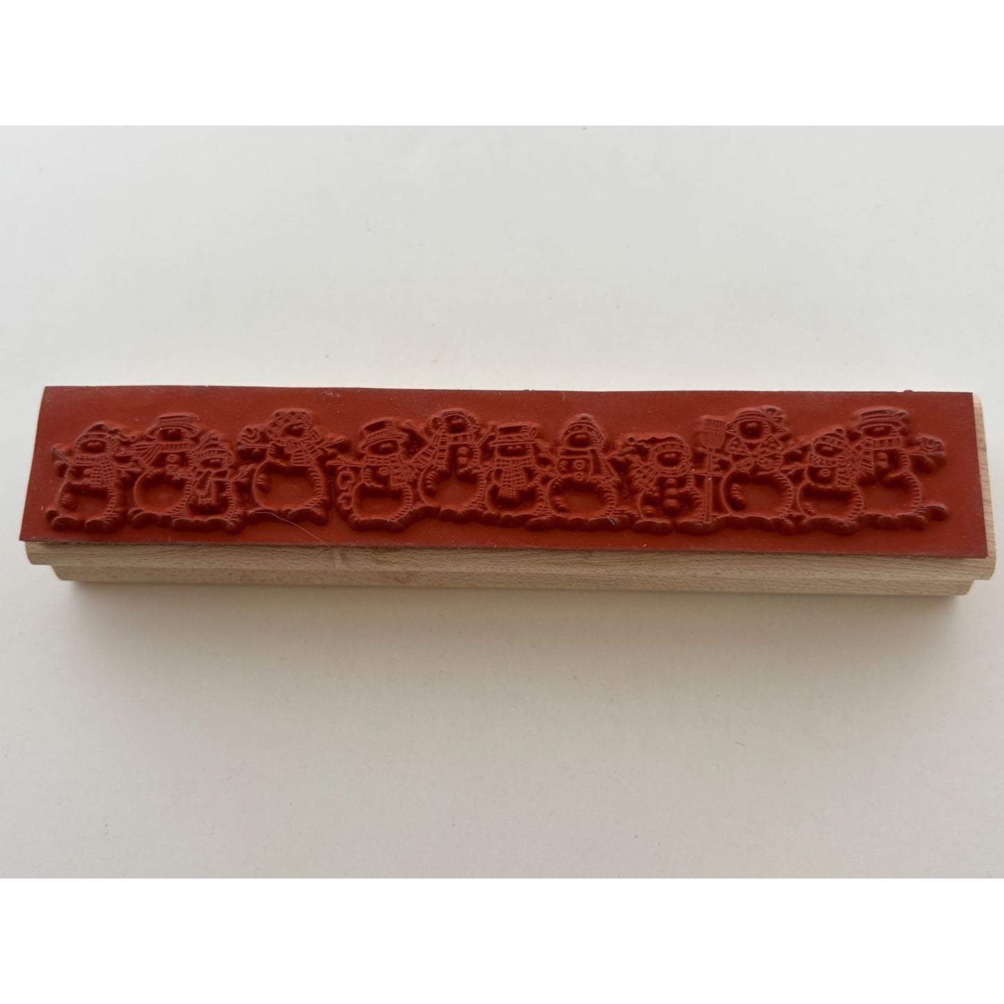 Stampin Up Rubber Stamp Snowman Line Row Edge Border Christmas Card Making Snow