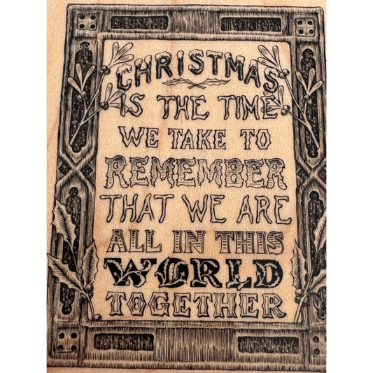 PSX Rubber Stamp Christmas World Together Holidays Sentiment Card Making G-1216