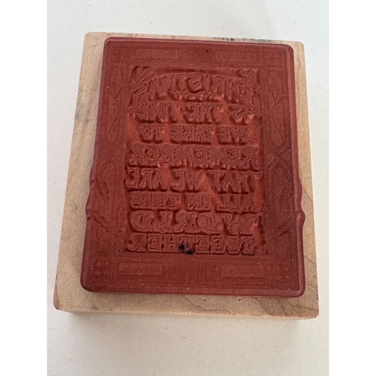 PSX Rubber Stamp Christmas World Together Holidays Sentiment Card Making G-1216