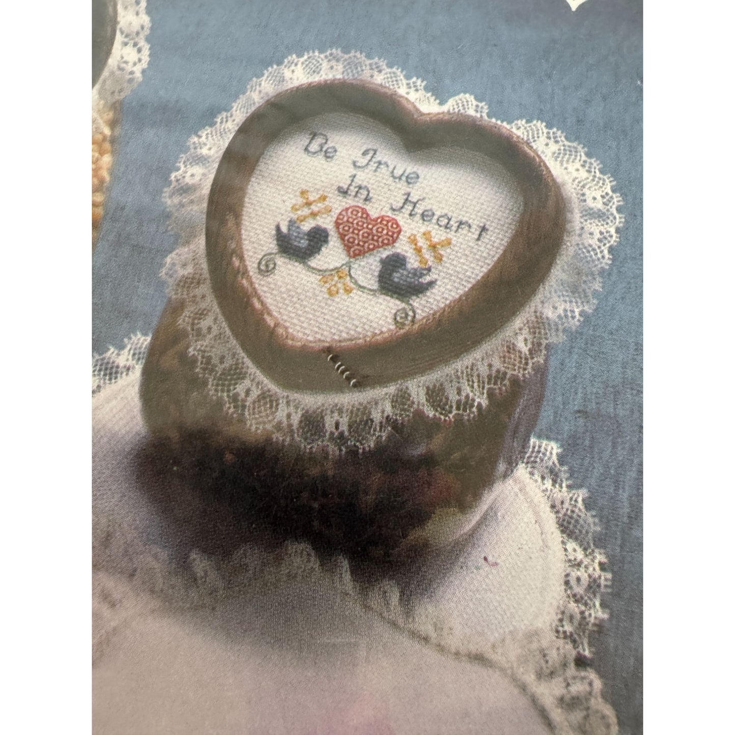 Spinning Wheel Cross Stitch Pattern White Country Keeper Skirt Jar Lid Cover Top