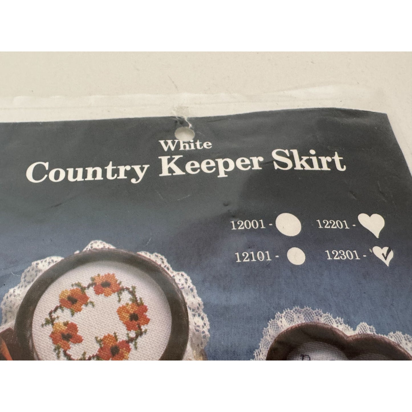 Spinning Wheel Cross Stitch Pattern White Country Keeper Skirt Jar Lid Cover Top