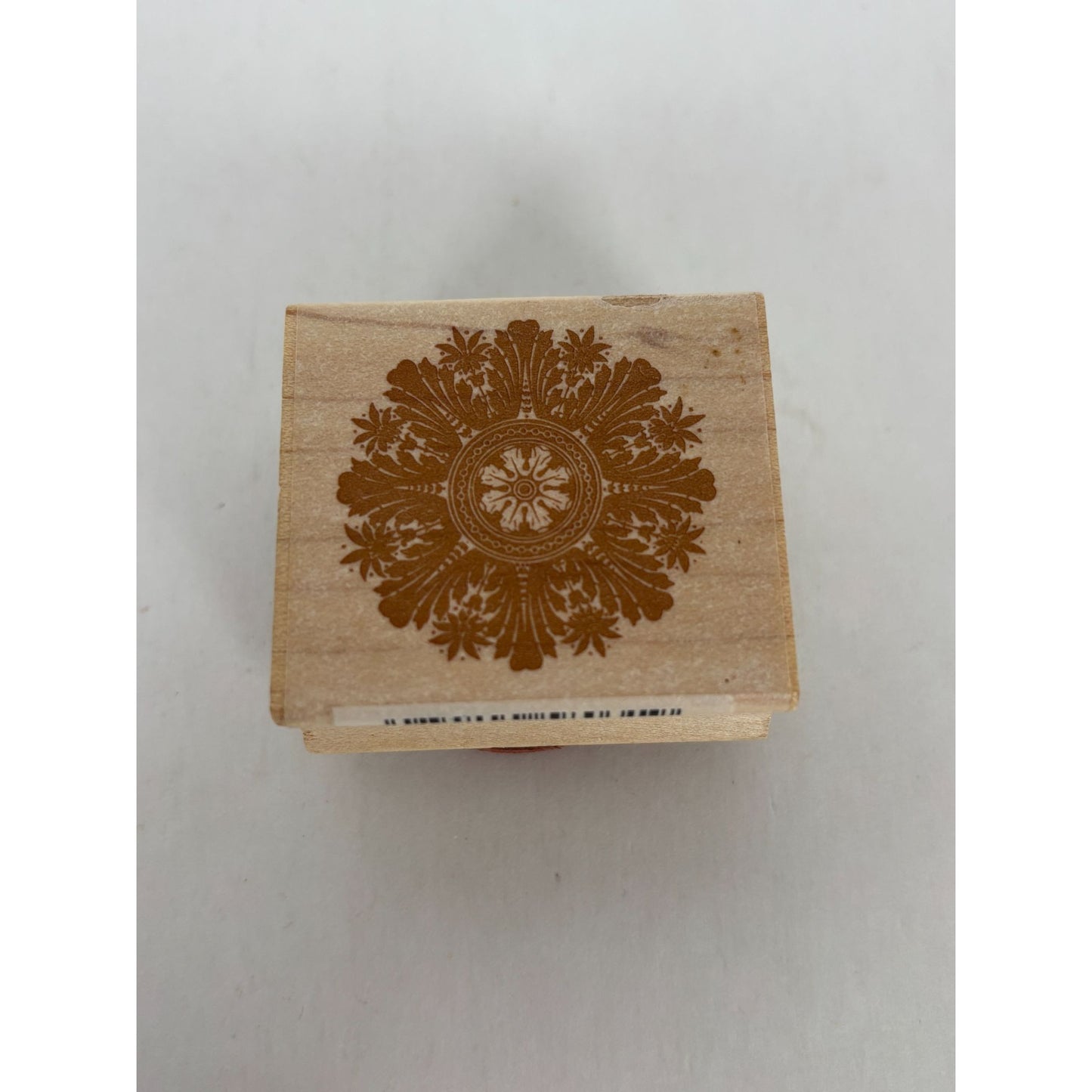 Anna Griffin Wooden Rubber Stamp Decorative Mandala Round Flower Card Making