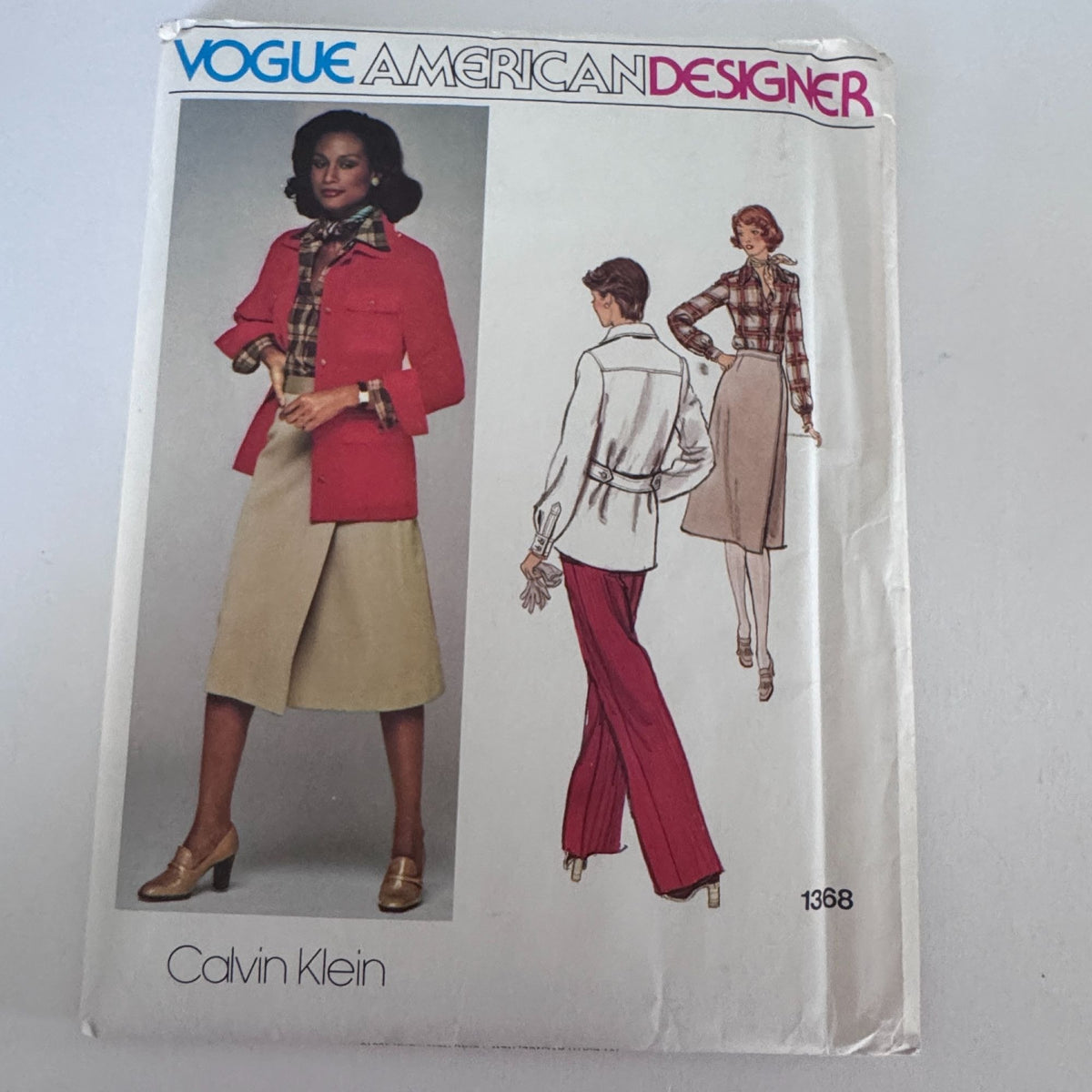 Vogue American Designer Pattern 1368 Jacket Skirt Pants Shirt Calvin Klein 12 Uncut