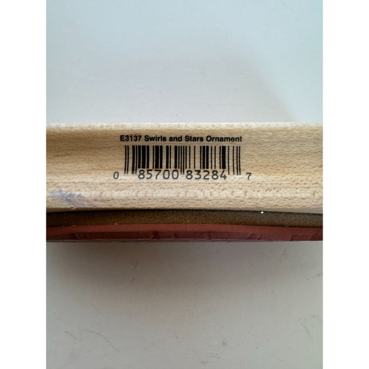 Hero Arts Rubber Stamp Swirls and Stars Ornament Christmas Card Making Holidays