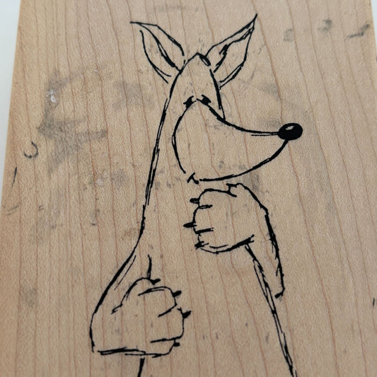 Judith Rubber Stamp Fox Critter Cartoon Animal Card Making Craft Large Wood S-66