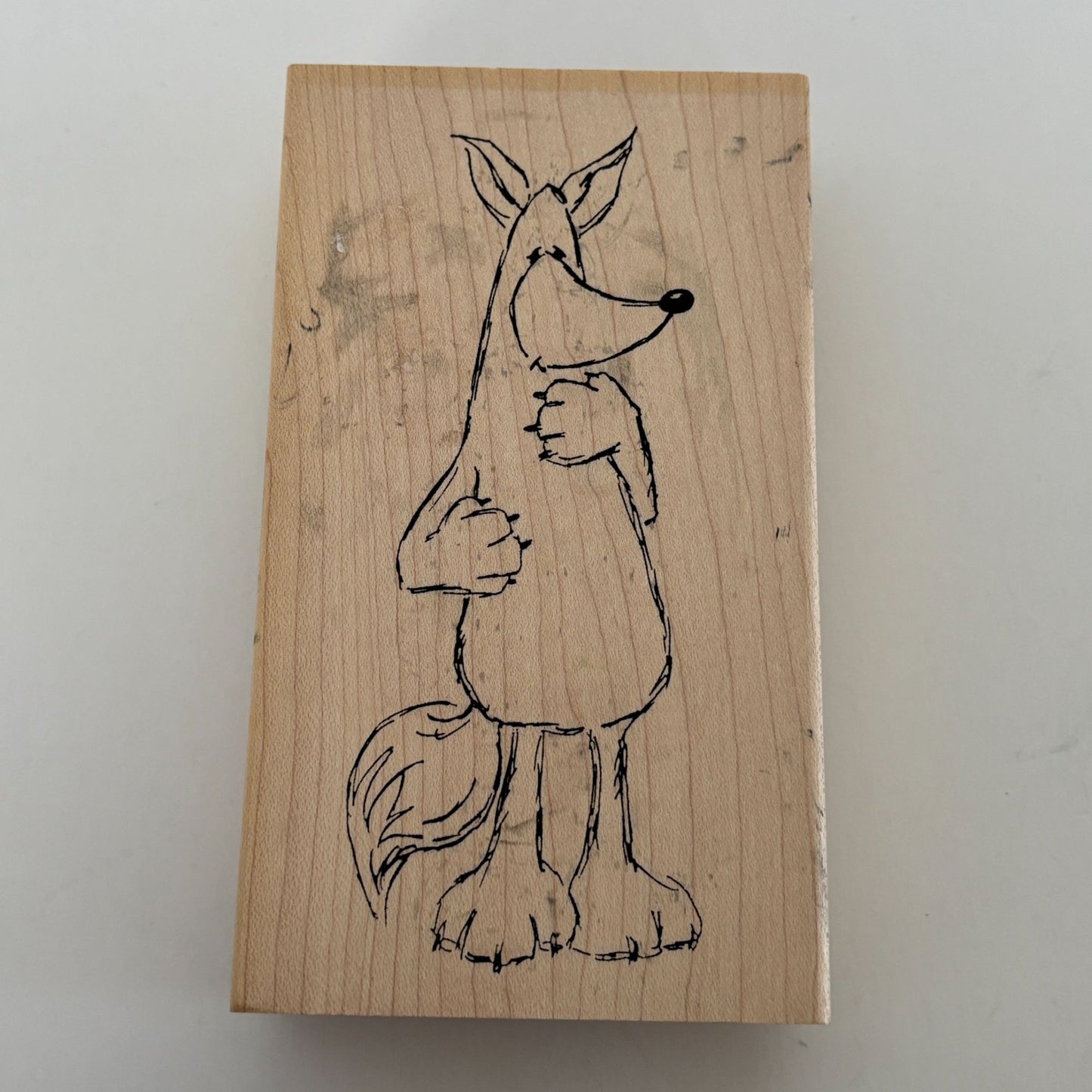 Judith Rubber Stamp Fox Critter Cartoon Animal Card Making Craft Large Wood S-66