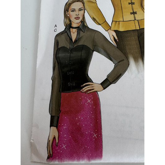 Vogue Sewing Pattern 7659 Fitted Blouse and Corset Top Shirt Sizes 6 8 10 Uncut