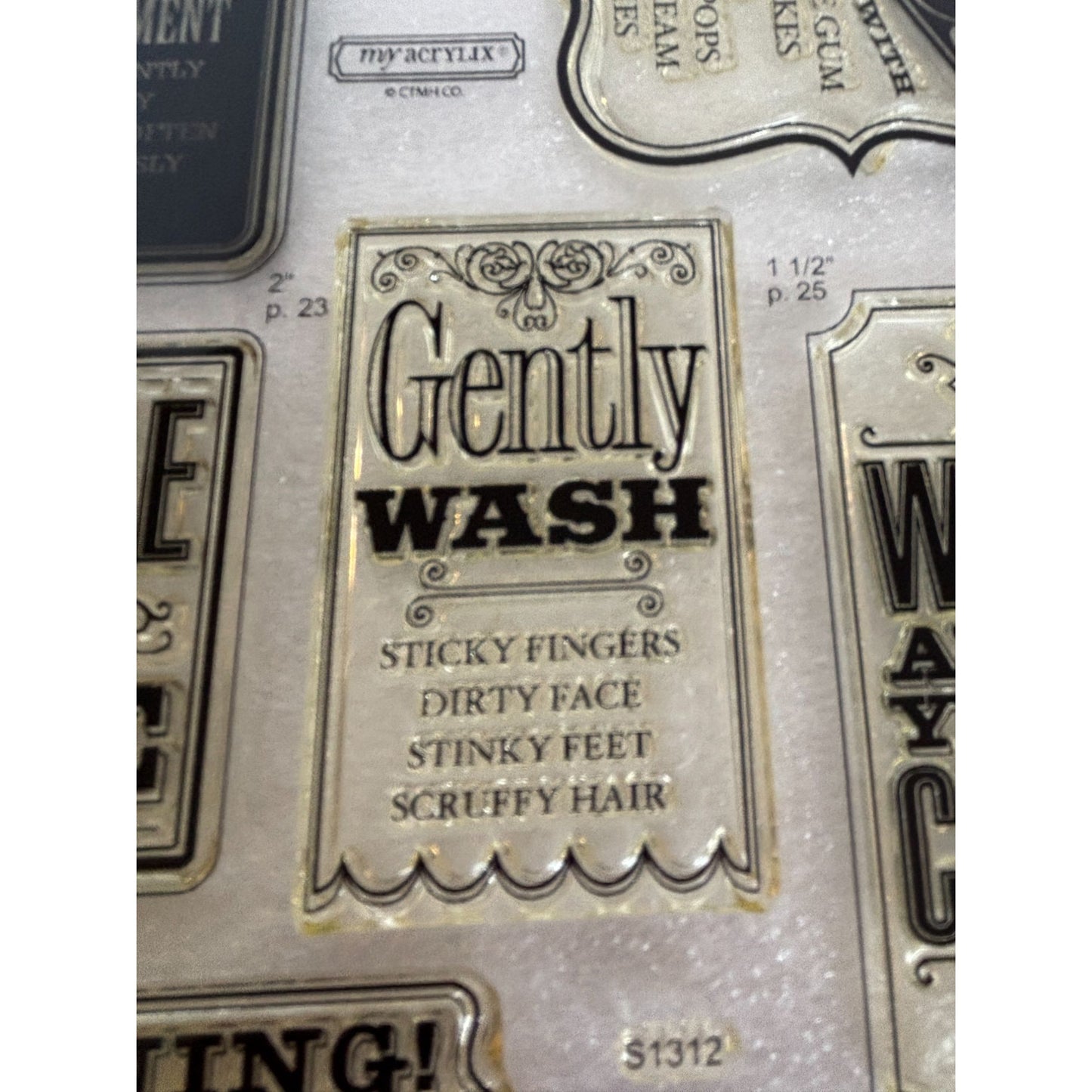 CTMH Acrylic Stamp Set Special Care Kid Memories Parenting Philosophy Art S1312