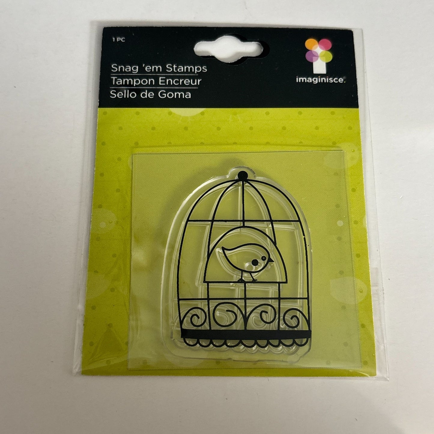 Imaginisce Snag Em Clear Stamp Birdcage Vintage Cage Bird Cardmaking Craft Junk Journaling Acrylic