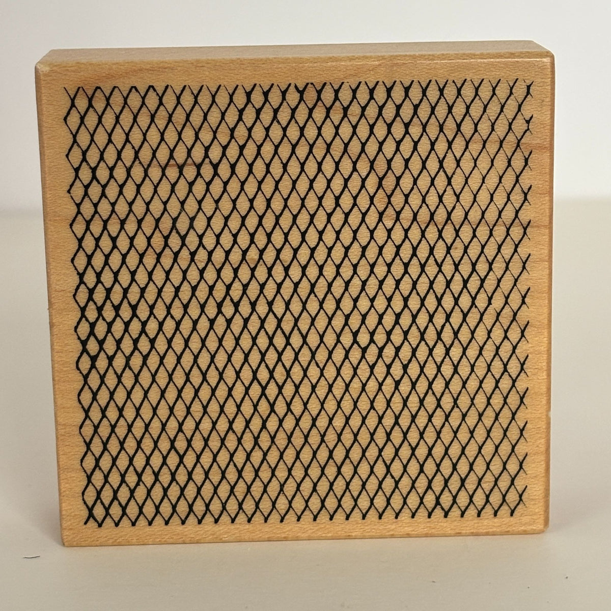 PSX Rubber Stamp Fishnet Pattern Background Mesh Net Texture Wood Mounted Square