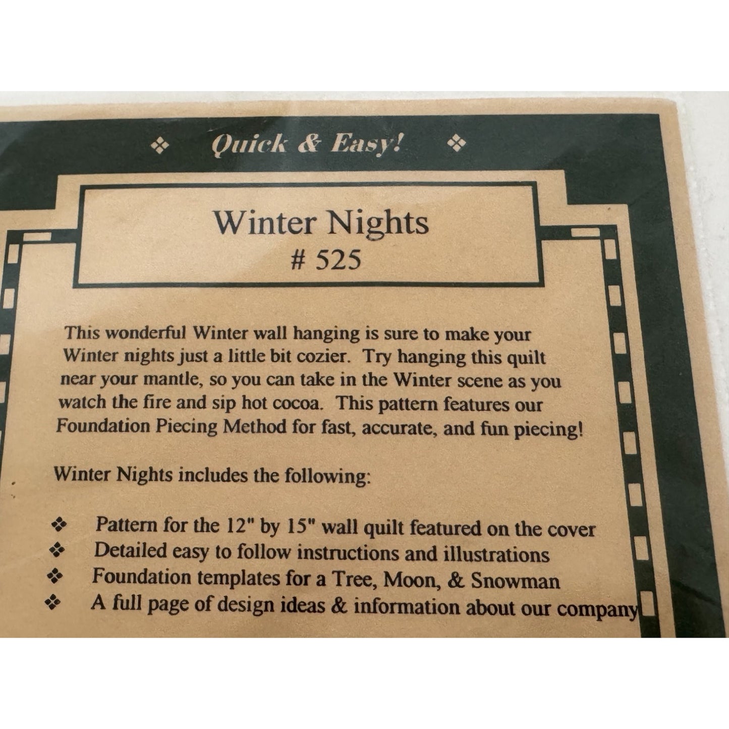 Sweet Peas Quilt Pattern Winter Nights Kim Halvorson Wall Hanging Christmas Moon