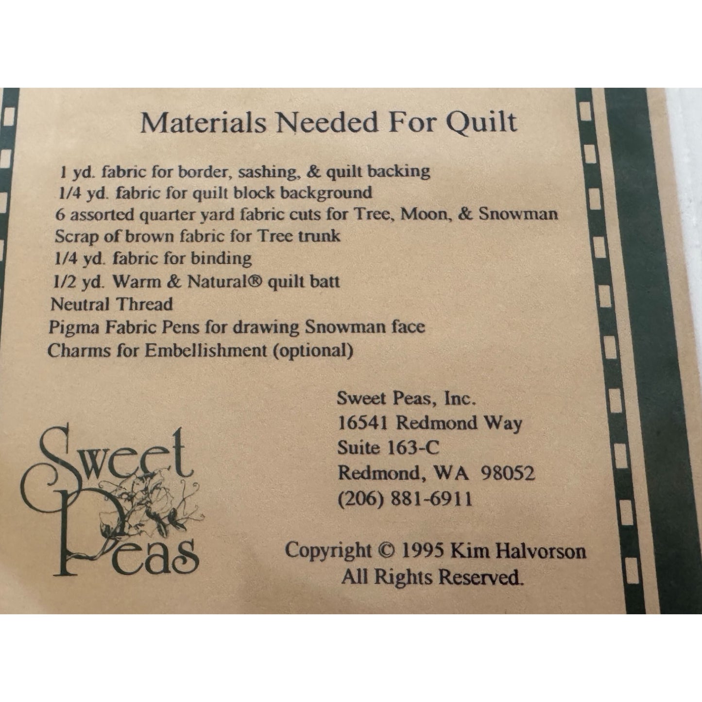 Sweet Peas Quilt Pattern Winter Nights Kim Halvorson Wall Hanging Christmas Moon