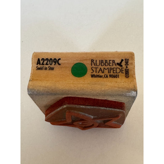 Rubber Stampede Rubber Stamp Swirl In Star Whimsy Whimsical Card Making Shape