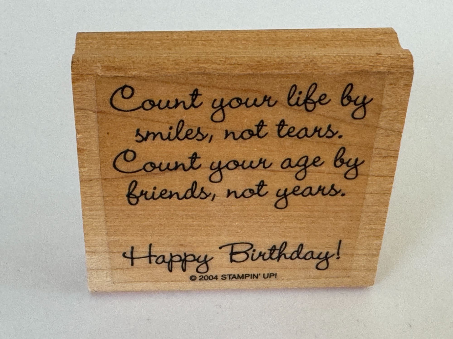 Stampin Up Rubber Stamp Happy Birthday Card Making Words Count Age by Friends