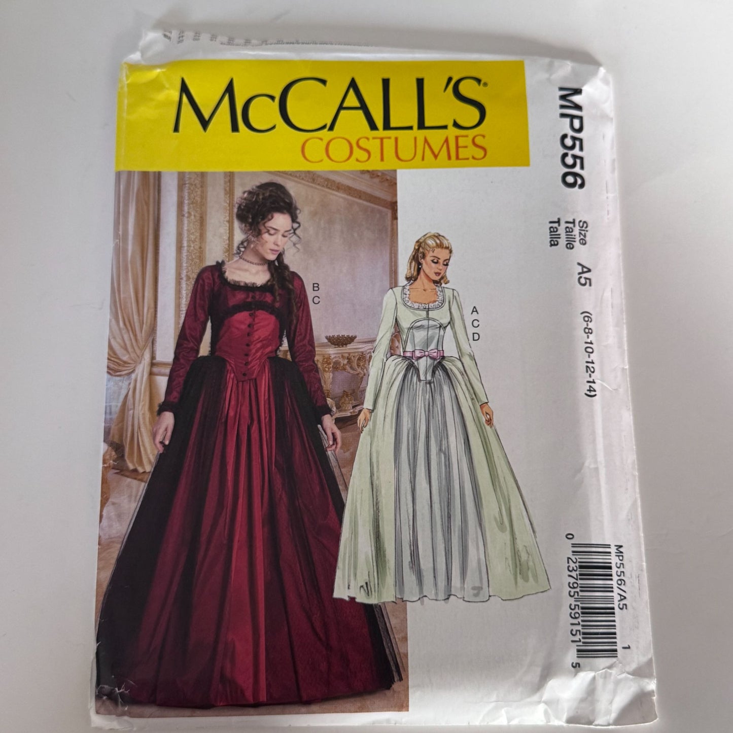 McCalls Sewing Pattern MP556 Costume Dress Renaissance Medieval Gown Fantasy Misses 6-14 Uncut