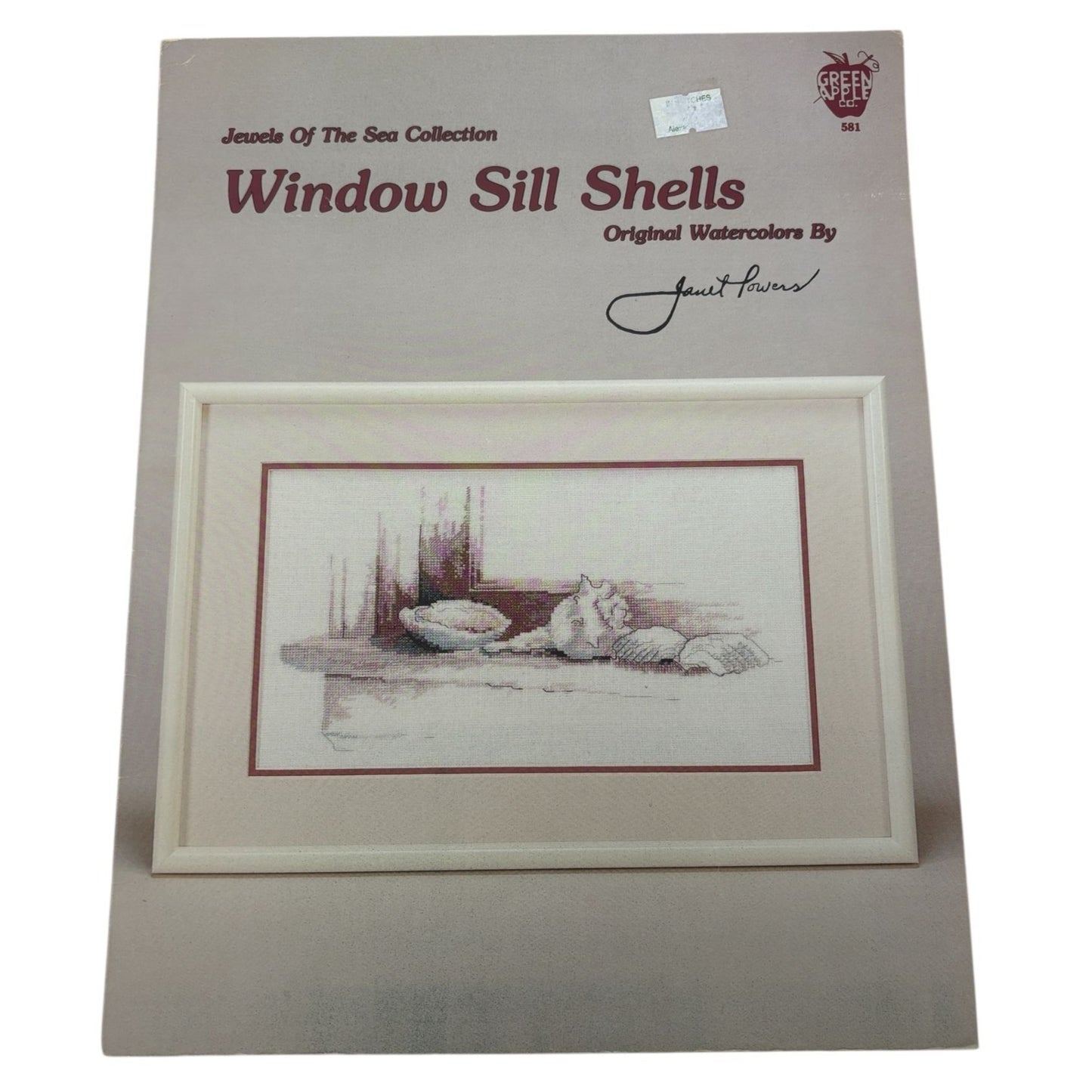 Green Apple Cross Stitch Pattern Window Sill Shells Seashell Jewels of the Sea