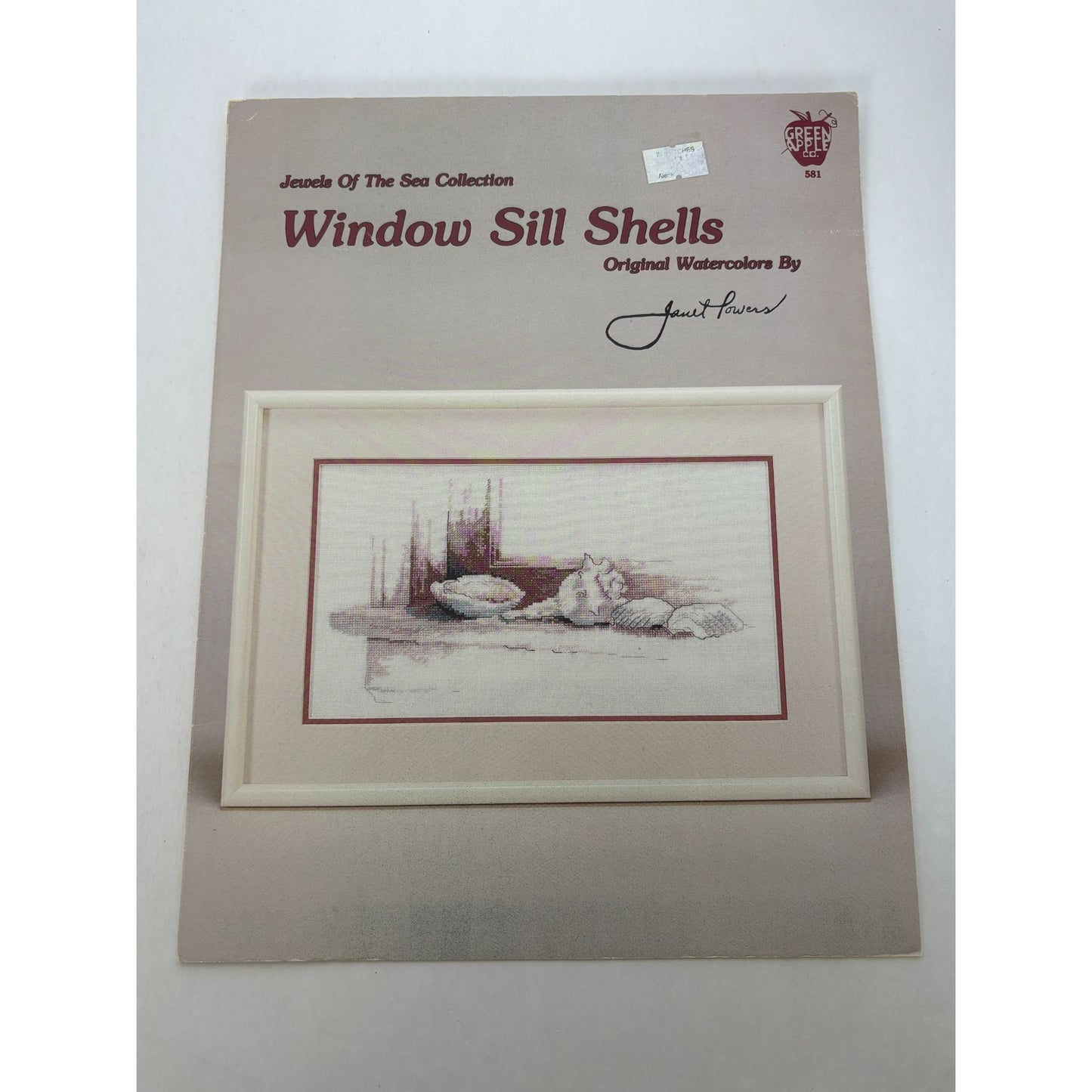 Green Apple Cross Stitch Pattern Window Sill Shells Seashell Jewels of the Sea